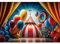 YongFoto 3x2m Zirkus Fotografie-Hintergrund Rotes Zelt Ballon Holzboden Vorhang Bühne Fotohintergrund Vinyl für Kinder Karnevalsnacht Geburtstagsparty-Dekoration Fotoshooting-Studio-Requisiten