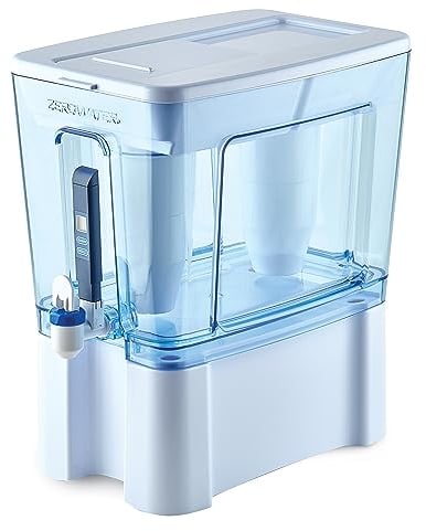 ZeroWater - Dispenser per filtro dell'acqua a 5 stadi pronto da leggere, 12,3 litri, con lettura istantanea, certificato 0 TDS IAPMO per ridurre piombo, cromo e PFOA/PFOS