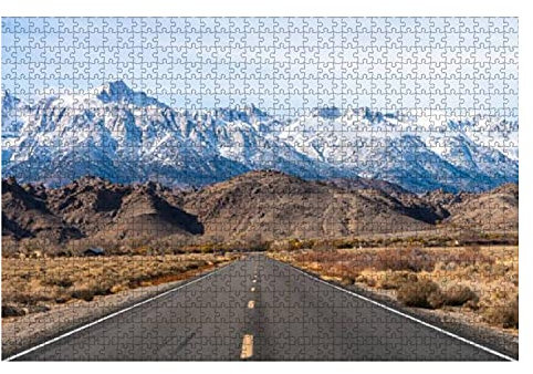 1000 Piezas Rompecabezas De Madera Carretera Que Se Dirige hacia Las Montañas De Sierra Nevada Cubiertas por La Nieve Puzzle Paisaje Juego De Habilidad Interesante Rompecabezas De Imágenes