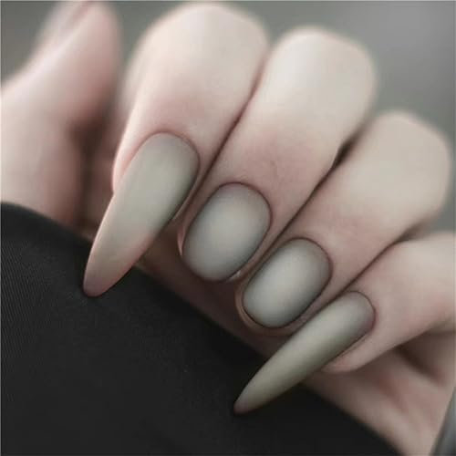 Hallowen Matte Fake Nail Long Short Dark Black Press on Nails Tips for Women and Girls Nail Art Manicure Decoration 24pcs