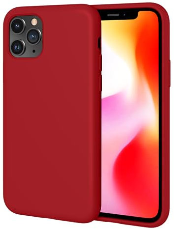 aaaioe Silicone Case for iPhone 11 Pro,Soft Ultra Slim Protective Shockproof Liquid Silicone Phone Case with Drop Protection Corners,Anti-Scratch Microfiber Lining,5.8 inch-Red