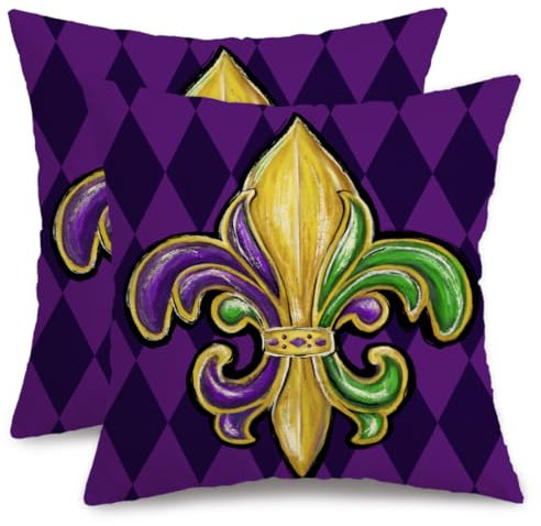 AACORS AA413-18-2 Kissenbezug mit Lilien-Perlen, Dekoration für Zuhause, Sofa, Couch, 45,7 x 45,7 cm, Lila