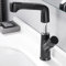 Robinets, robinet de lavabo avec douchette extractible, robinets de lavabo de salle de bain en laiton rétractable eau chaude et froide pivotant mitigeur de salle de bain extractible/noir