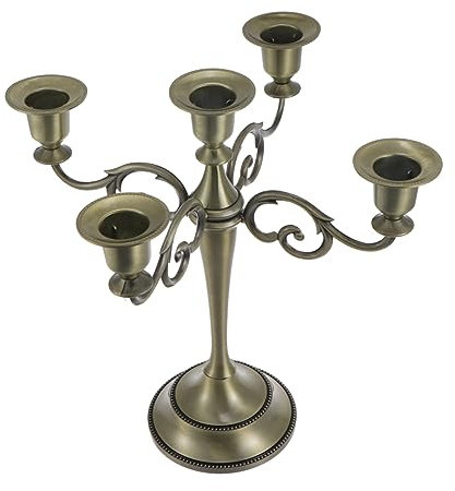 Zerodeko Stilvoller Kerzenhalter Mit Fünf Kerzen Legierung Traditioneller Europäischer Stil Geeignet Für Veranstaltungen Zuhause Hotel Bronze
