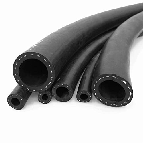 Reinforced Rubber Fuel Hose for Petrol Oil Diesel Line Tube Car Motorbike Van (5mm ID - 12mm OD, 1 Meter)