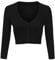 Totatuit Women's Black Cropped Cardigan V Neck Elegant Bolero Shrug Jumper, XS