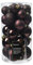 Kaemingk Weihnachtskugeln Kunststoff 4-6cm Mix 30er Set - bruchsichere Christbaumkugeln Weihnachtsbaumkugeln für Weihnachten - Christbaumschmuck & Weihnachtsbaumschmuck - Schwarze Trüffel