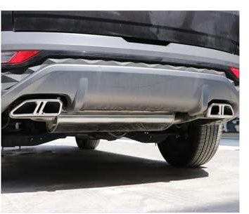 HGMGFYCX Auspuffblenden Für Hyundai Für Tucson NX4 2021 2022 Auto Edelstahl Vier-Auspuffendrohr Dekorativer Rahmen Auspuffrohrabdeckung Rahmenzubehör(Silver 2pcs)