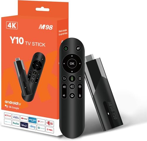 Mini TV Stick Android 13 2GB+16GB 4-8K Telecomando vocale Bluetooth 2.4G+5G WiFi+BT4.0 Smart TV Box Android TV Stick trasmissione rapida, voce Alexa, Controlli TV (Y10-Andriod 13)