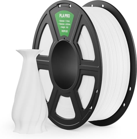 DEEPLEE PLA PRO Filament 1.75mm White 1kg | Stronger Toughness, Refine Surface, PLA Filament Accuracy ±0.02 mm, Neatly Wound, Fits Most FDM 3D Printers