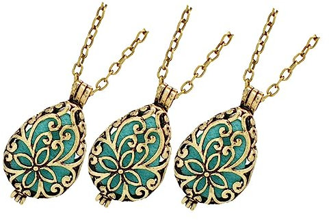 COLLBATH 3 Stück Aromatherapie-halskette Diffusor-anhänger Für Ätherische Öle Pulloverkette Schmuck Für Frauen Diffusorketten Für Ätherische Öle Frauen Schmuck Golden Antike Bronzelegierung