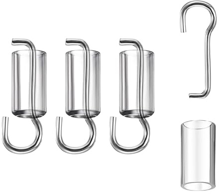 Sgphrzlt 4 Set Blind Wand Replacement Hook and Sleeve, Tilt Wand Wire and Sleeve Collar for Window, Vertical Blinds Repair Kit, 1 Inch Square Head-Rail for Horizontal Blinds Parts