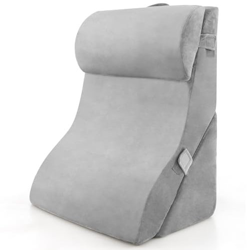 FANTASK 3Tlg. Lesekissen zum Beine hochlagern, Venenkissen, orthopädisches Keilkissen-Set nach Operationen gegen Schnarchen, Sodbrennen & Rückenschmerzen (Grau)