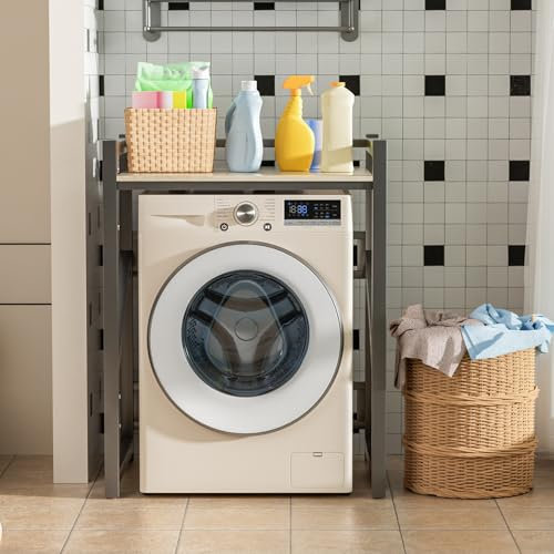 blodfune Waschmaschinenrega L, Waschmaschine und Trockner Übereinander, Weschmaschine Trockner Schrank Tragfähigkeit 350 kg für Weschmaschinenstrank Schwarz 1
