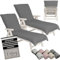 CalmySEA Lot de 2 serviettes pour chaise longue - 200 x 75 cm - Avec capuche - En microfibre - Poids léger - Housse de protection pour chaise longue de jardin - Avec enveloppe - Anthracite