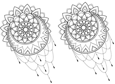 WHAMVOX 2Pcs Dark Academia Mandala Flower Wall Stickers Removable Decor for Bedroom and to Peel and Stick No Residue Wall Decals for Smooth Surfaces