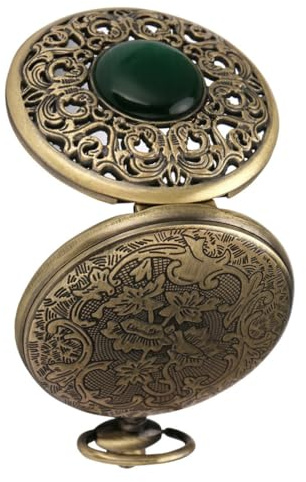 Homoyoyo Hängende Taschenuhr Vintage aus Quarz mit Kaffee Farbe Hohl Gestaltet und Geprägtes Design Dekorativer Anhänger und Praktische Klapptaschenuhr als Modisches Accessoire