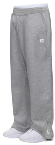 Generisch Jogginghose Herren Baggy Baumwolle Sweatpants mit Elastischer Taille und Weitem Bein Bequeme Sport Hosen mit Taschen & Kordelzug für Training, Y2K Streetwear