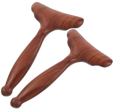 SAFIGLE 2stücke Holz Gua-sha Massage Werkzeug für Gesicht mit Schabern zur Verbesserung der Konturen Nacken und Augenpflege Kompakt und Reisegeeignet