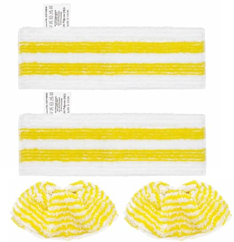 4 Pack Steam Cleaner Pads, Compatible with Karcher SC3, SC4, SC5, Washable and Reusable, Steam Mop Accessories for Floors, Tiles