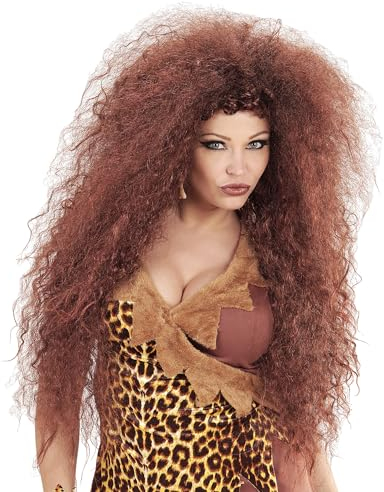 W WIDMANN MILANO Party Fashion 02085 - Perücke wilde Steinzeitlady, Braun, Karneval, Mottoparty