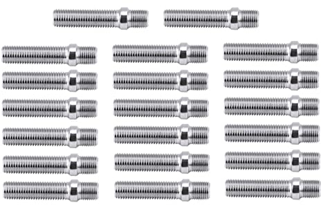 20pcs Goujons de Roues Etendus Allongé Conversion12x1.5 à 12x1.5 Adaptateur à vis 57mm en Acier Argent