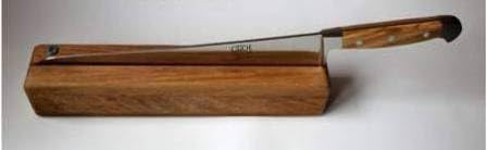 Güde Brotmesser Messer 32 cm Griffschale: Olivenholz mit Messerhalter aus Eiche