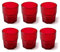 Omada Design 6 verres à boissons de 30 cl pour vos long drink en plastique 9 cm de hauteur, incassables,forme octogonale empilables et allant au lave-vaisselle, Ligne Unglassy,Rouge