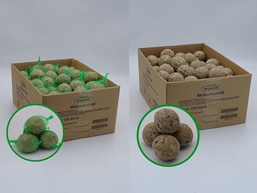 100 Meisenknödel mit Netz + 100 Meisenknödel ohne Netz (ca. 18 kg) von Futterbauer