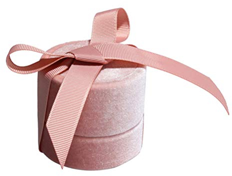 Fenical 1 stück vintage ring box samt geschenkbox für schmuck aufbewahrungskoffer hochzeit vorschlagen jahrestag (rosa kleine größe)