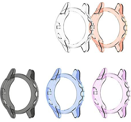 X-Best 5 PCS Coque pour Garmin Fenix 5X, Étui de Protection en Silicone Accessoire TPU de Remplacement pour Étui de Protection Antichoc et Incassable pour Garmin Fenix 5X/5X Plus