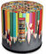 KADAX Sitzpouf, Sitzpuff, runder Sitzhocker, Ø 40,5 x 41 cm, modernes Design, Puff mit waschbarem Bezug, Sitzsack, Bodenkissen, Deko-Hocker, Fußhocker, Sitzkissen, Stoffhocker (Buntstift)
