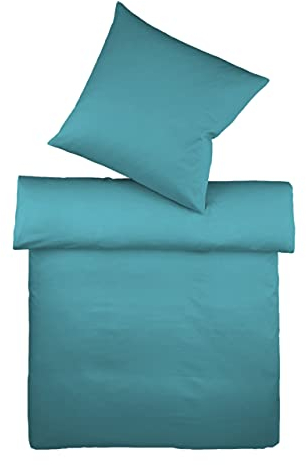 fleuresse Leinen-Bettwäsche Provence, Petrol 135x200 + 80x80 cm