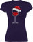 Shirt Damen - Weihnachten Geschenke Christmas Bekleidung - Weinglas mit Weihnachtsmütze - L - Lila - Wein Tshirts Frauen Weihnachts Outfit Weihnachts-t-Shirt swiateczne Wine Glass tailliert