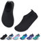 SAGUARO Kinder Badeschuhe Jungen Aquaschuhe Mädchen Schnell Trocknend Strandschuhe Atmungsaktiv Wasserschuhe Surf Yoga Neoprenschuhe,Schwarz Streifen,Gr.30/31 EU