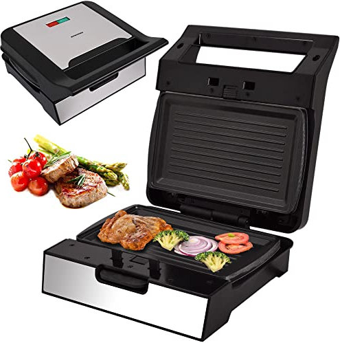 Syntrox Germany MM-1400W-Gusto-Grill Kontaktgrill mit wechselbaren, spülmaschinengeeigneten Platten