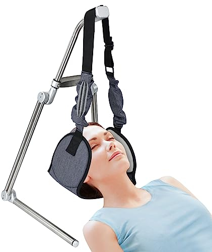 Toogel Kopf Hängematte mit klappbarem Befestigungsstativ Portable Zervikal Traktion Gerät Hängematte für Muskels Entspannung & Schmerzlinderung