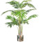 Leaf Large Artificial Palm Tree, Metal, Green Silver, 120cm