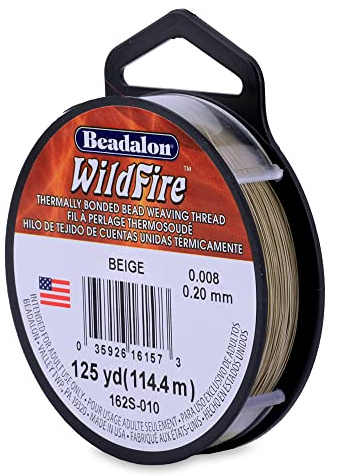 Beadalon Wildfire Beading Thread Jewelry Fishing Line, Beige - 0.008/125yd