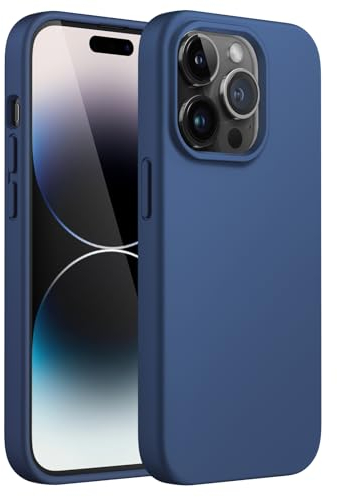 JETech Silicone Case for iPhone 14 Pro 6.1-Inch, Silky-Soft Touch Full-Body Protective Phone Case, Shockproof Cover with Microfiber Lining (Cobalt Blue)