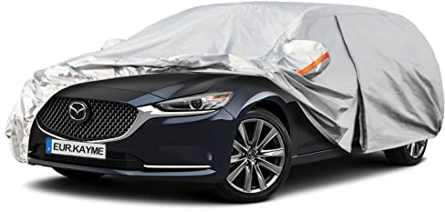 Kayme Autoabdeckung Kombi Wasserdicht Atmungsaktiv Passend für 2002-2023 Mazda 6 Tourer, Vollgarage Autoplane für Regen Sonne Staub Schutz,Auto Abdeckplane Faltgarage (3-7 Tage liefern)