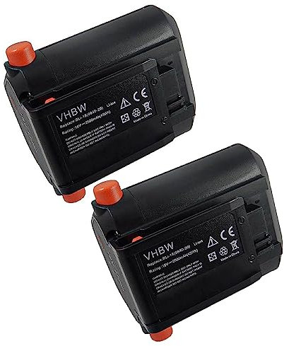 vhbw 2X Akku kompatibel mit Gardena ComfortCut Li-18/50 (9837-20), ComfortCut Li-18/60 (9838-20) (2500mAh, 18V, Li-Ion)