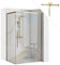 ECOLAM® Dusche Duschkabine Eckdusche Solar Gold Klarglas transparent 90 x 90 195 cm golden bodengleich easy-clean Schiebetür + Duschabzieher Gold