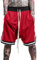 Plilima Atmungsaktive Basketball-Shorts für Herren, leicht, für Fitnessstudio, Boxen, Netzstoff, schnell trocknend, mit Reißverschlusstaschen, rot, 3XL