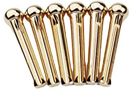 Guyker Messing Pins Bridge Pins, Endpin für 6 Saiten Folk Akustische Gitarre Nagel Pegs Ersatzteile Hohe Handwerkskunst 1 Set (6 Stück)