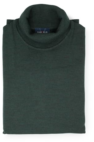 Marvelis Herren Rollkragenpullover Casual Fit Rollkragen Einfarbig Dunkelgrün