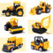 Oriate Baustellen Fahrzeuge 6 TLG Construction Diecast Set, Bulldozer, Gabelstapler, Bagger und andere pädagogische Indoor & Outdoor Spielzeugautos, Mini-Auto-Modelle, Kindertagsgeschenk