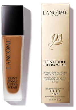 Lancôme Teint Idole Ultra Wear 440N, feuchtigkeitsspendende Full Coverage-Foundation in Braun mit natürlich mattem Finish, bis zu 24 Stunden Halt, geeignet für alle Hauttypen, 30ml