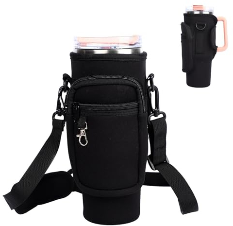 Mayoii Water Bottle Carrier Bag Fit Stanley Tumbler 40oz, Bottle Holder with Adjustable Shoulder Strap for Walking Hiking Camping