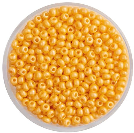 PRACHT PermaLux Rocailles Glasperlen 2.6 mm 17 g Ganzjährig geeignet für Schmuckherstellung und Bastelprojekte Hellorange
